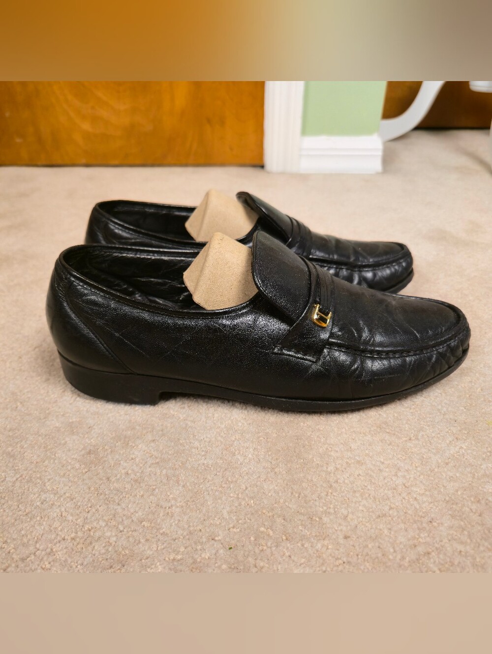 Florsheim Comfortech Riva Black Men's 13 D Slip-On Leather Loafers 17088-01